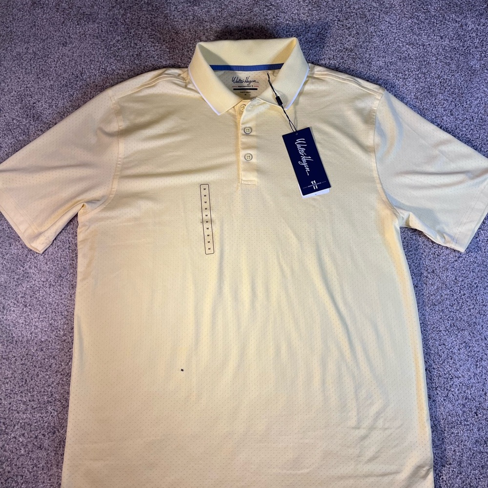 Walter Hagen Men's Pale Yellow Polo Shirt